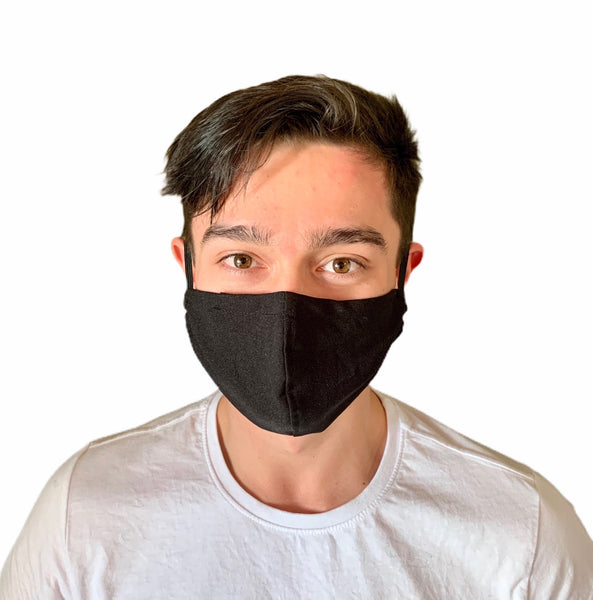 Black Poly Cotton Face Mask