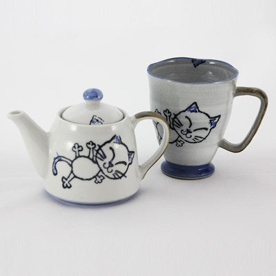 Crayon Cat Blue Large Mug