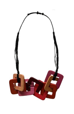 Multi Coloured Large Squares Necklace