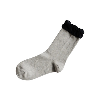NISHIGUCHI KUTSUSHITA : Oslo wool cotton sock : Light Grey