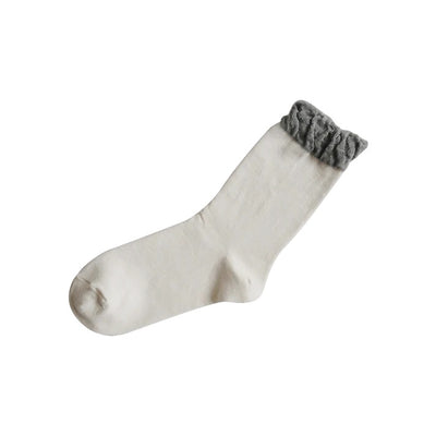 NISHIGUCHI KUTSUSHITA : Oslo wool cotton sock : Off White