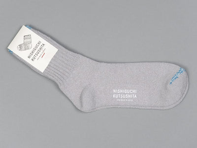 NISHIGUCHI KUTSUSHITA : boston silk cotton sock : Light Grey
