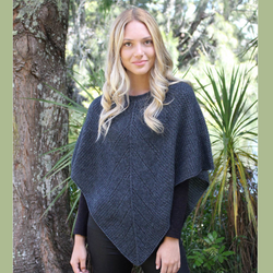 Lace Poncho Charcoal