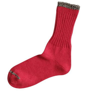 NISHIGUCHI KUTSUSHITA : boston silk cotton sock : Red
