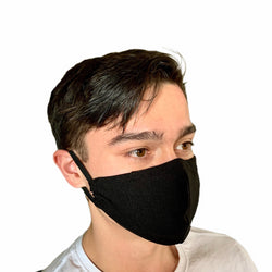Black Poly Cotton Face Mask