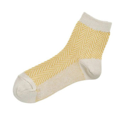 memeri : giza cotton herringbone socks yellow