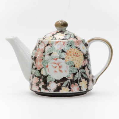 Hana Yuzen Black Teapot