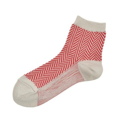 memeri : giza cotton herringbone socks red