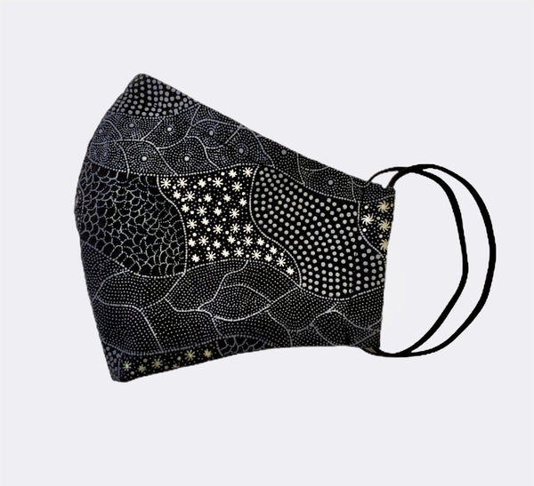 Black Wild Flowers Mask