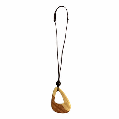 Natural cut wood necklace