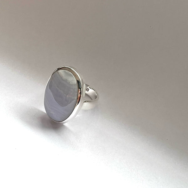 blue lace agate ring