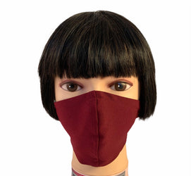 Deep Red Poly Cotton Face Mask