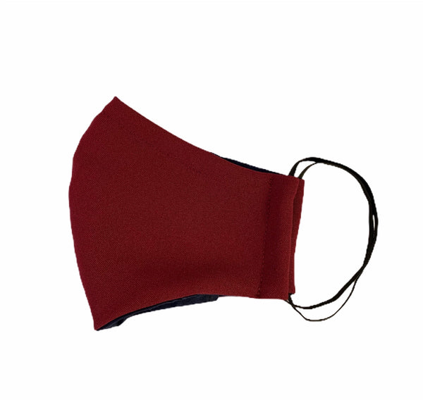 Deep Red Poly Cotton Face Mask